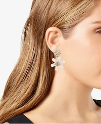 Guess Daisy Imitation Pearl Drop Earrings