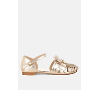 Rag & Co Women's Noori Metallic Fringe Flat Sandals