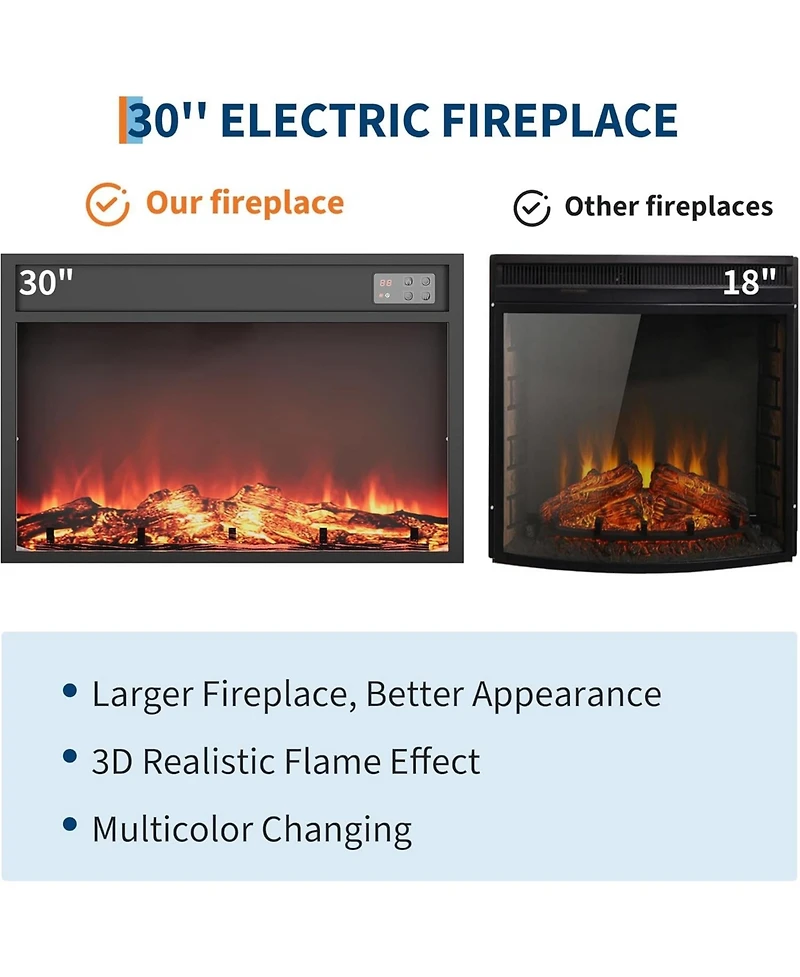 gaomon 58" Fireplace Tv Stand with 36" Electric Fireplace & Storage