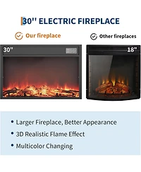 gaomon 58" Fireplace Tv Stand with 36" Electric Fireplace & Storage