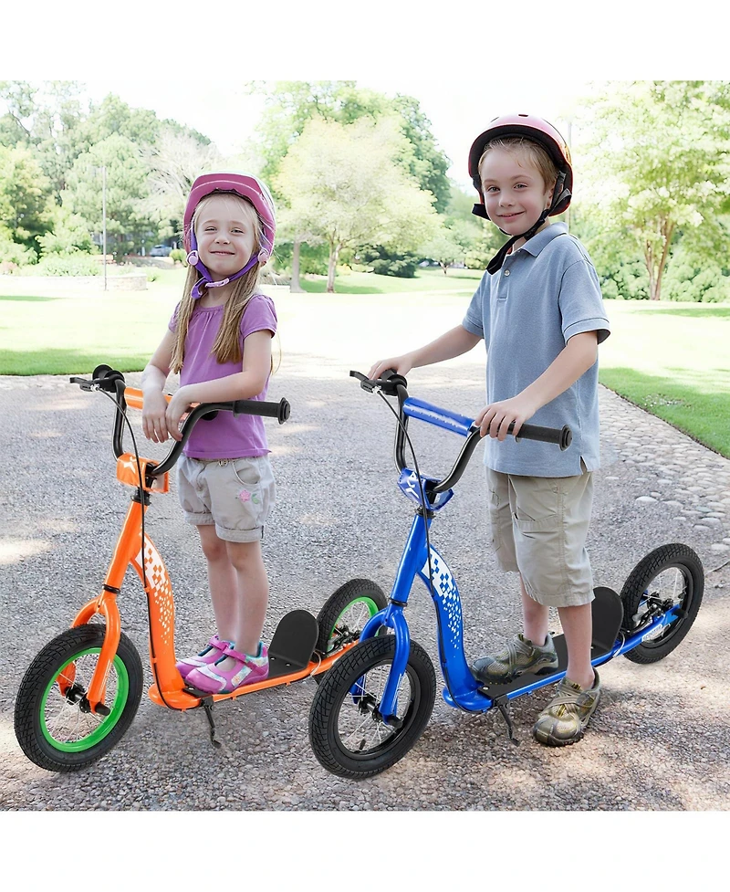 Mecale Kids Scooter Youth Kick Scooter with Adjustable Height Handlebar 12-Inch Inflatable Wheels