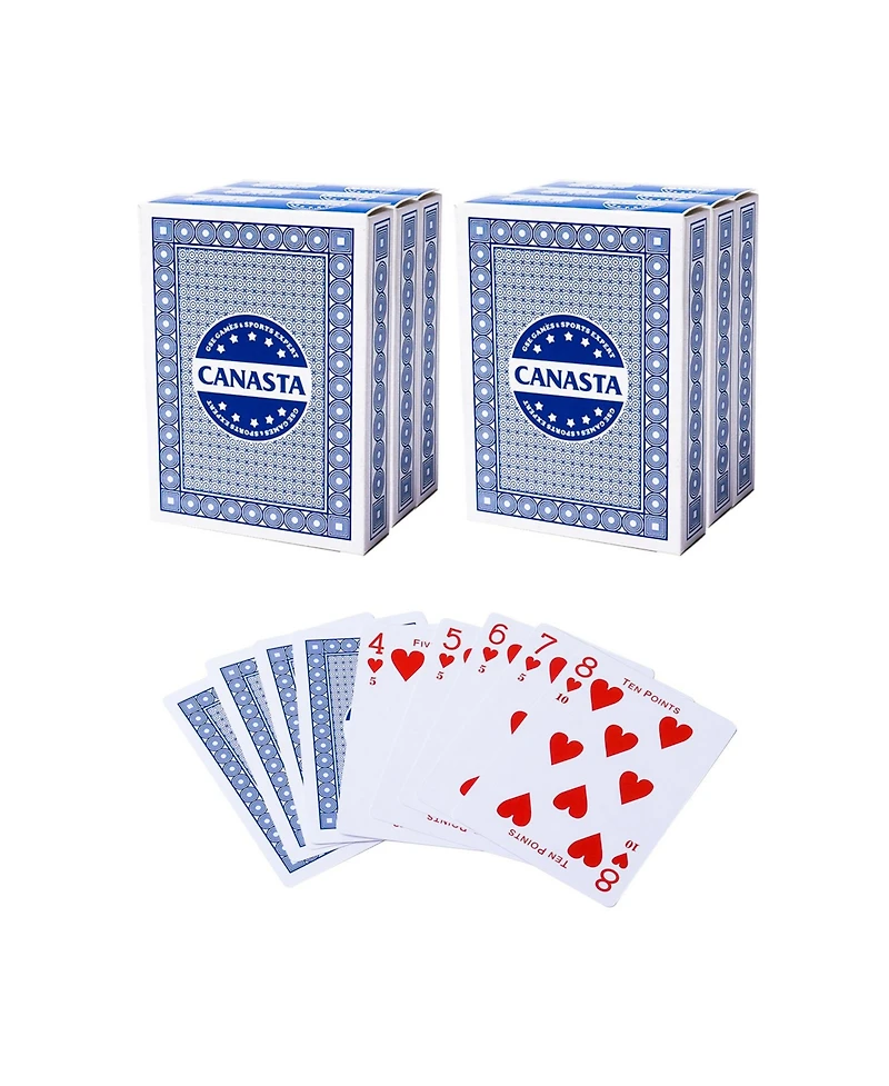 Gse Games & Sports Expert 2-deck canasta cards with point values and rule guide (55