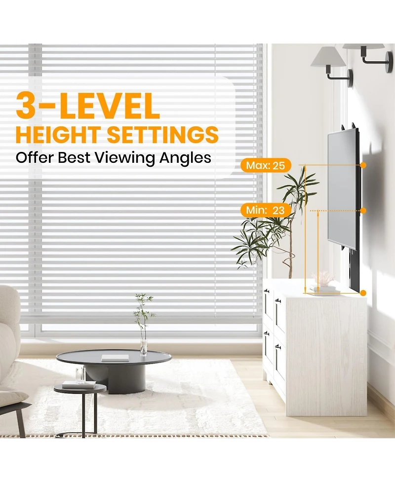 gaomon Tv Stand with Mount and 4 Drawers Storage Fits 32/45/55/65/75/80 Inch TVs,Entertainment Center w/Height Adjustable Mount