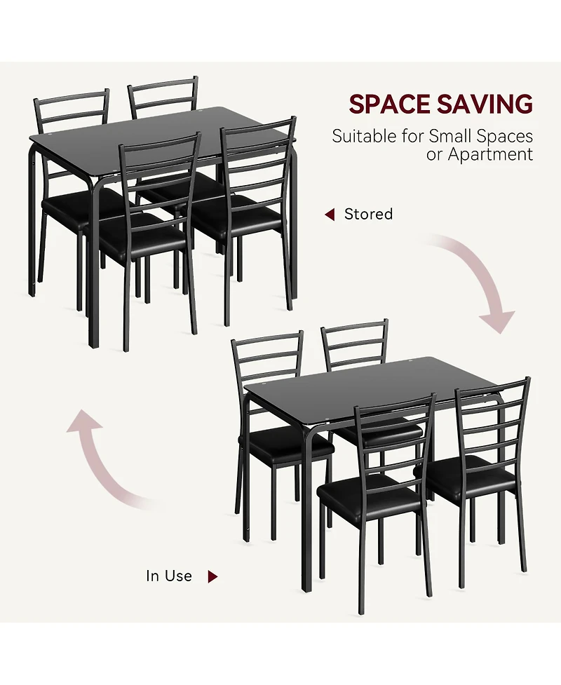 gaomon Dining Table for 4, Small Table and Chairs Set of 4, Dinette Set for 4.