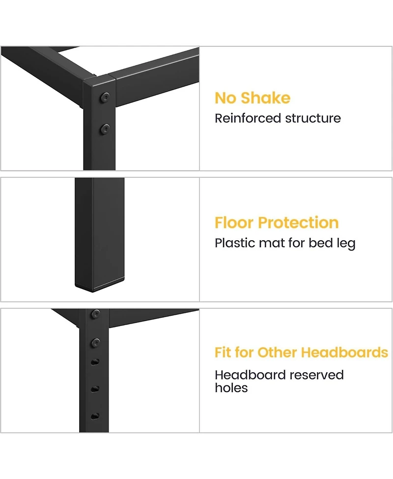 gaomon Inch Bed Frame Metal Platform, Bed Frame with Ample Storage, No Box Spring Needed and Steel Slat Support