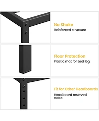 gaomon Inch Bed Frame Metal Platform, Bed Frame with Ample Storage, No Box Spring Needed and Steel Slat Support