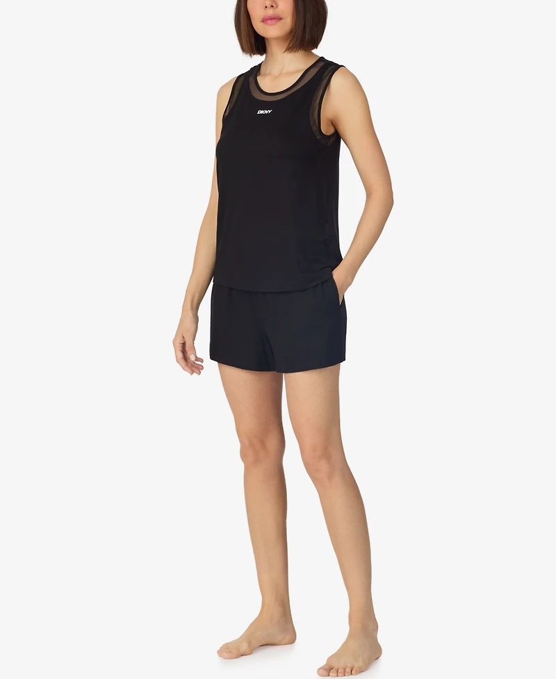 Dkny Women's Sleeveless Tank Top and Boxer Shorts, 2-Piece Set