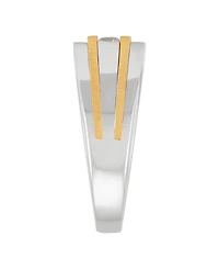 Grown With Love Lab Grown Diamond Channel Band (1/2 ct. t.w.) in 14k Yellow Gold Plated Sterling Silver with Rhodium