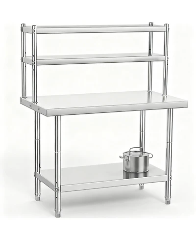 Yigii Stainless Steel Workbench with Shelves for Kitchen, Garage, Workshop