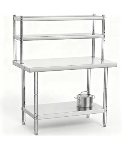 Yigii Stainless Steel Workbench With Shelves For Kitchen Garage Workshop