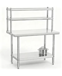 Yigii Stainless Steel Workbench With Shelves For Kitchen Garage Workshop
