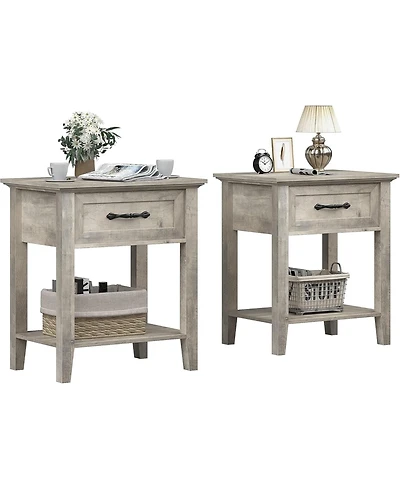 gaomon Nightstands, End Table with Drawer, Side Table for Living Room