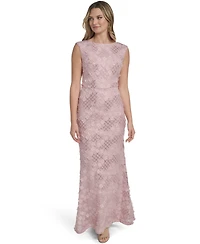 Jessica Howard Women's Sleeveless Extended Shoulder Gown