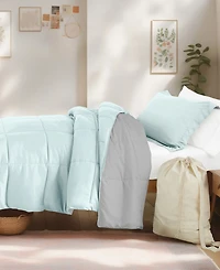 ienjoy Home Solid Reversible Dorm 8-Piece Comforter Set, Twin Xl
