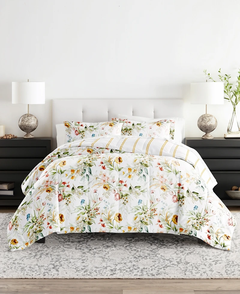 ienjoy Home Bedding Bundle Patterned 5-Piece Comforter Set