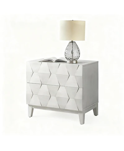 Modern 2-Drawer Side Table with Charging Station