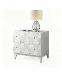 Modern 2-Drawer Side Table with Charging Station