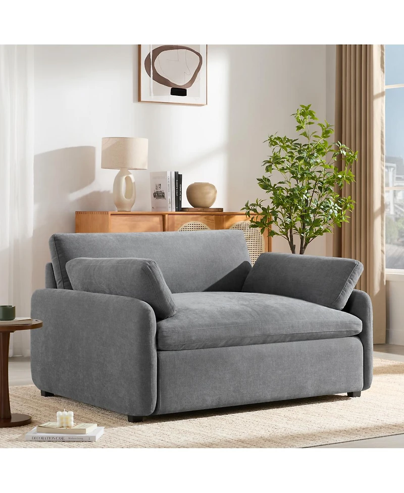 Streamdale Oversized Chenille Sofa Chair, Wide Seat Accent Chair, Modern Upholstered Armchair