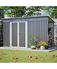 Streamdale Outdoor Metal Storage Shed with Lockable Door and Floor Frame