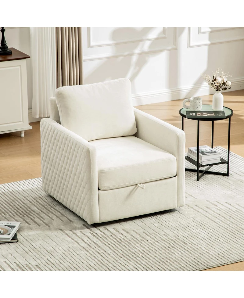 Streamdale Furniture Upholstered Swivel Armchair with Hidden Storage
