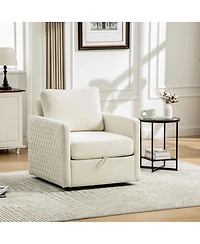 Streamdale Furniture Upholstered Swivel Armchair with Hidden Storage