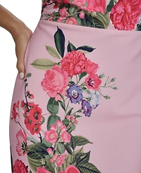 Eliza J Petite Draped Bodice Midi Dress