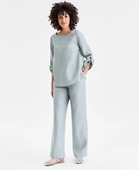 Charter Club Women's 100% Linen Drawstring Pants, Created for Macy's