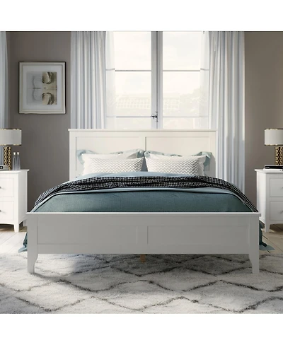 Streamdale Furniture Modern Solid Wood Full Platform Bed with Slats Support
