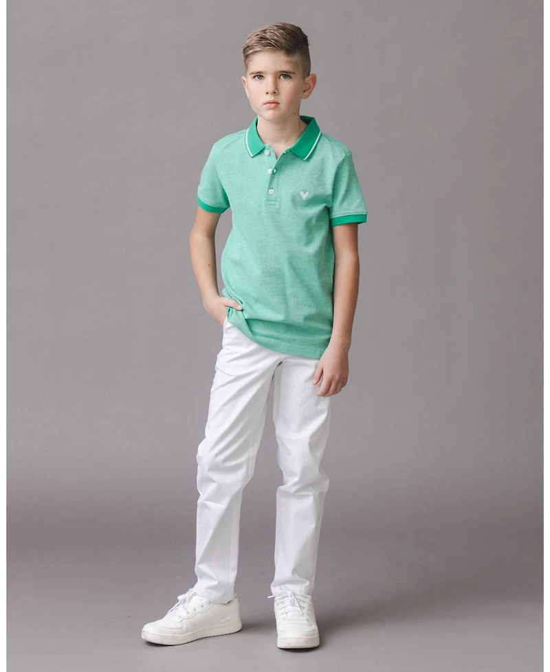Hope and Henry Little Big Boys' Organic Short Sleeve Knit Pique Polo Shirt