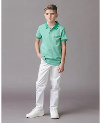 Hope and Henry Little Big Boys' Organic Short Sleeve Knit Pique Polo Shirt