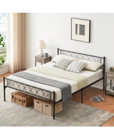 Gaomon Metal Bed Frame For Girls Boys Size Platform Bed Frame With Iron Art Sweet Heart Under Bed Storage Easy Assembly