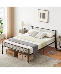 Gaomon Metal Bed Frame For Girls Boys Size Platform Bed Frame With Iron Art Sweet Heart Under Bed Storage Easy Assembly