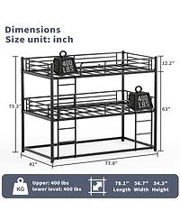 Streamdale Furniture twin over twin bunk bed with three levels