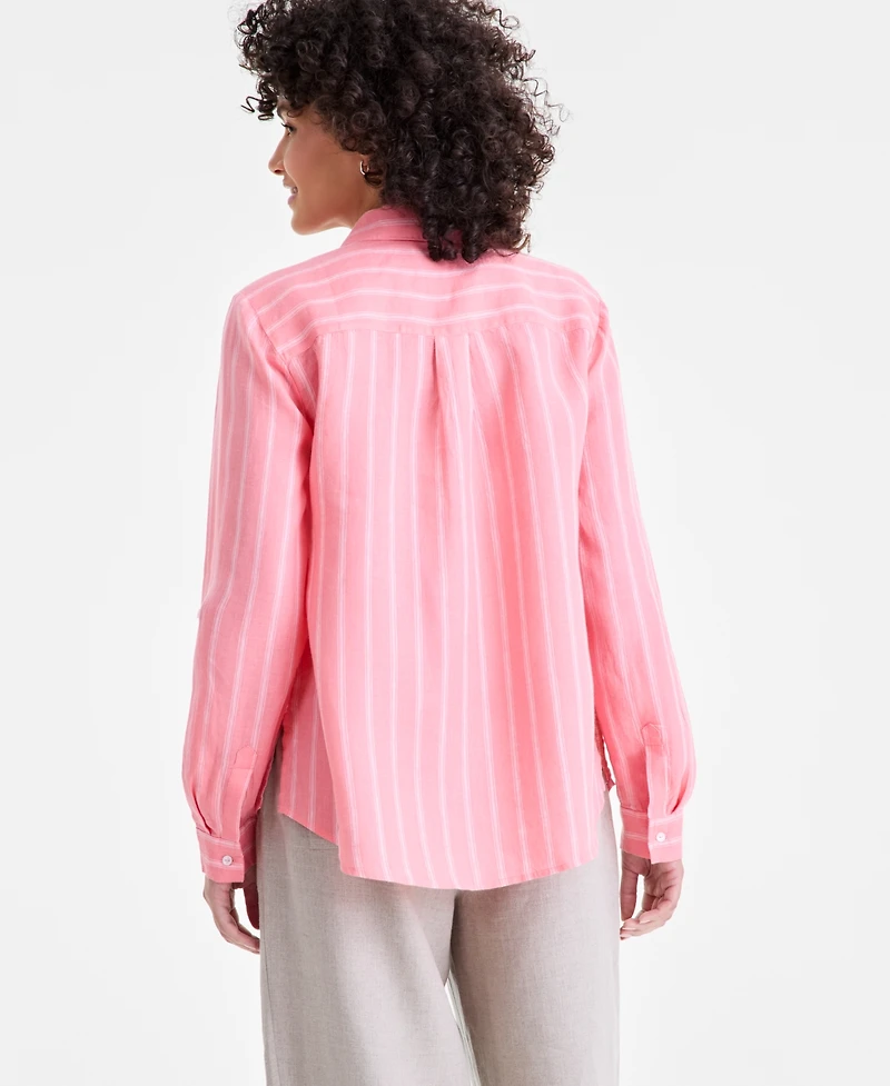 Charter Club Petite 100% Linen Button-Front Shirt, Created for Macy's