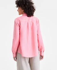 Charter Club Petite 100% Linen Button-Front Shirt, Created for Macy's