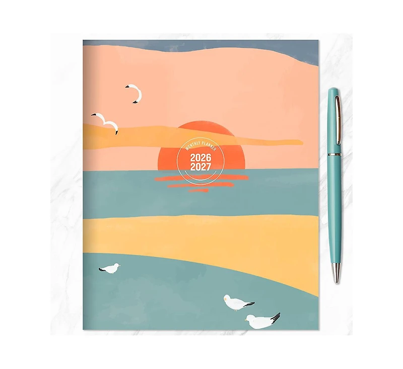 Tf Publishing Paper Goods July 2026 - June 2027 Sunset & Seagulls Medium Monthly Planner