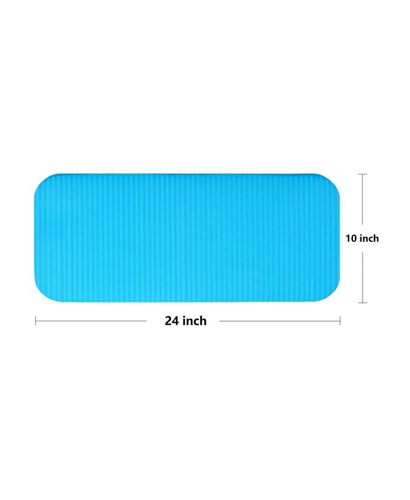 BalanceFrom Fitness GoYoga+ 71x24in Exercise Yoga Mat w/Knee Pad & Strap