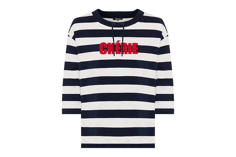 Olsen Women's Cherie Embroidered Jersey Knit Top