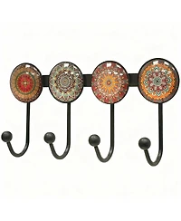 Yigii Wall Mounted Metal Coat Rack with 4 Hooks for Entryway, Bathroom, Kitchen