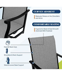 gaomon 6PCS Outdoor Swivel Dining Chairs With Textilene Breathable Back
