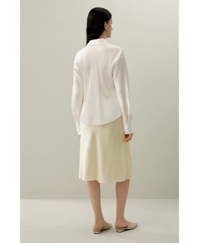 Lilysilk Women's Bias Cut Silk Shirt