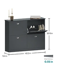 Rainsken Hidden Slim Narrow Shoe Rack Cabinet