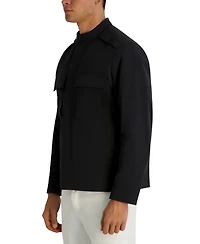 Karl Lagerfeld Paris Men's Crinkle Cut Snap Button Jacket