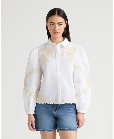 Nvlt Women's Embroidered Poplin Shirt