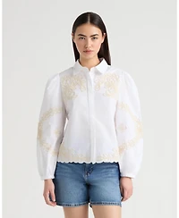 Nvlt Women's Embroidered Poplin Shirt