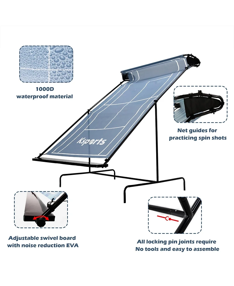 Ksports Portable Indoor Outdoor Weatherproof Tennis Rebounder Net with Carry Bag