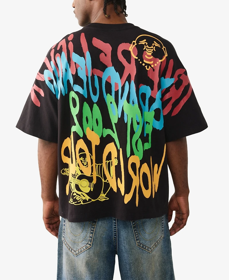 True Religion Men's Short-Sleeve Graffiti Printed T-Shirt