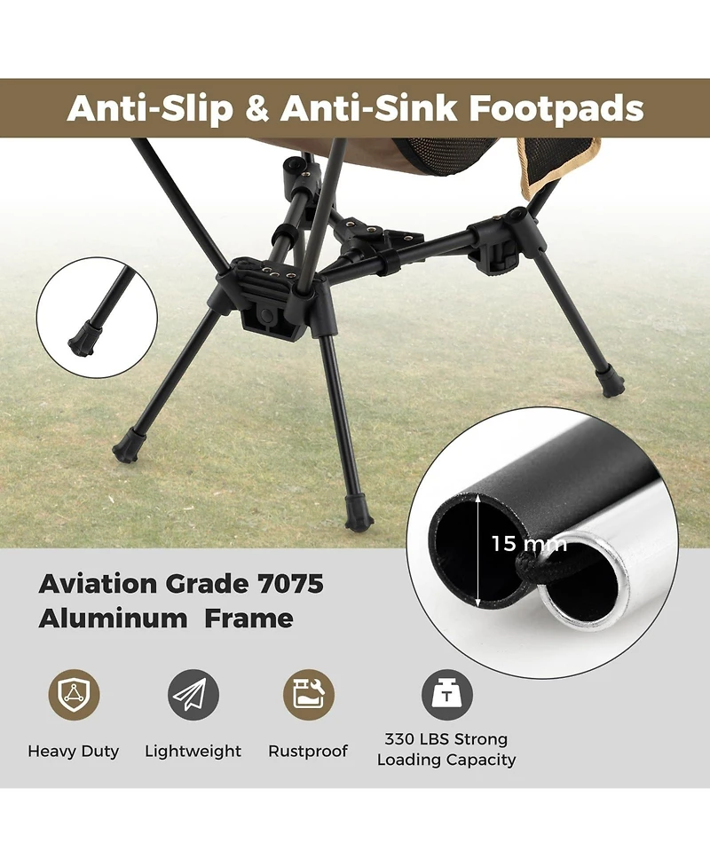 Mecale Portable Camping Chair with Compact Carrying Bag, Foldable Outdoor Seat