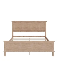 Streamdale Furniture 83 inches Mid-Century Queen Seadrift Wood Platform Bed with Headboard, No Box Spring Needed