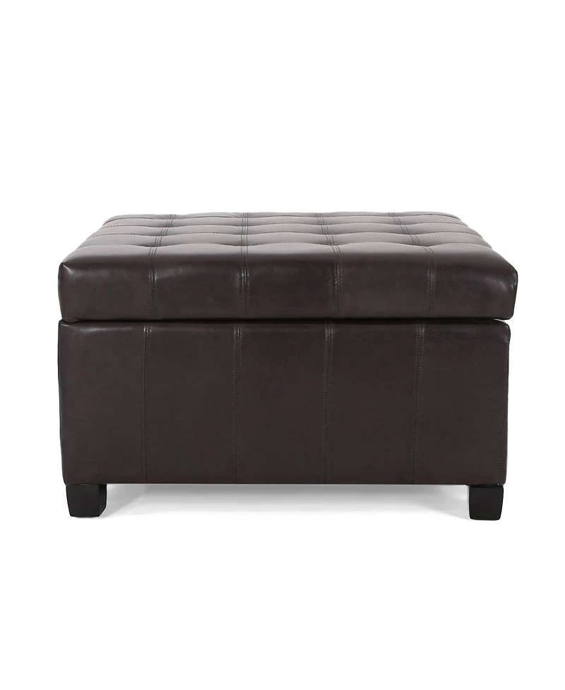 Streamdale Furniture Upholstered Tufted Pu Leather Storage Ottoman